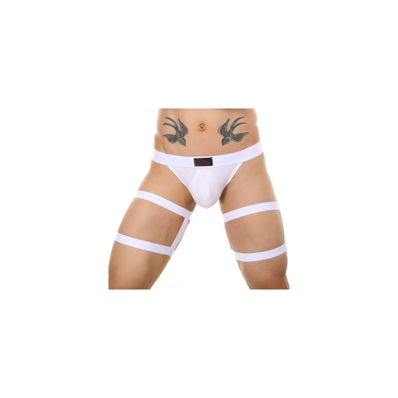 MenSexyWear String avec bandes élastiques Clelio Blanc